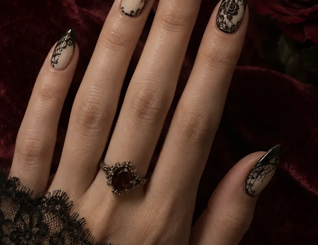 unas encaje vamp romantic
