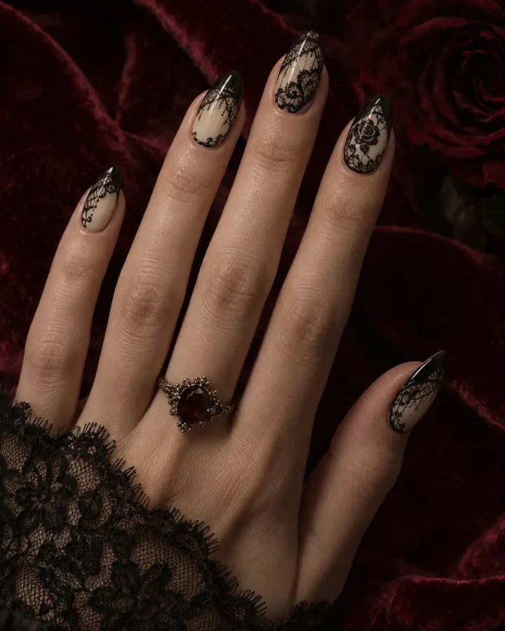 unas encaje vamp romantic